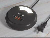 Samsung หัวชาร์จ ปลั๊กชาร์จ PD 4ช่อง35W มีไฟLED 4 Plugs Power Socket Adapter 2 ช่องเสียบUSB 2ช่องชาร์จเร็วType-C