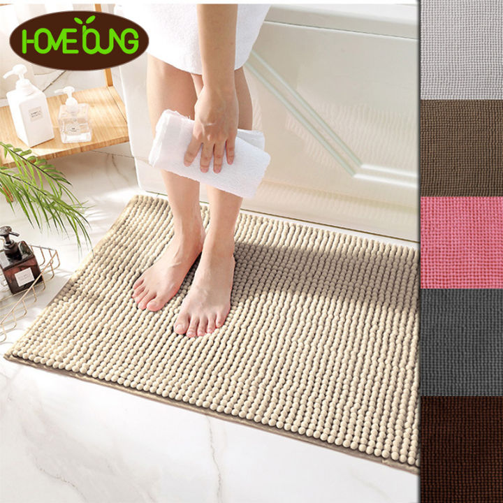 50x80cm Size Long Microfiber Chenille Bathroom Mat Bath Rug Sets