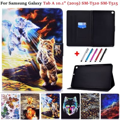 （shine electron）เคส Samsung Galaxy Tab A 10 1,เคส T515 Sm-T510หนัง PU เคสแบบฝาพับสำหรับ Samsung สัตว์ Samsung Galaxy Tab A 10.1แท็บเล็ต2019