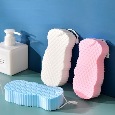 hotx 【cw】 Cleaning Sponge Baby Soft Rubbing Mud Hurting Toddler Scale Pattern Scrubber Shower