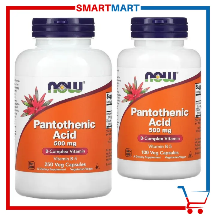 Now Pantothenic Acid 500 mg 100 or 250 Vegetable Capsules Lazada PH