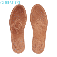 [GUOMUZI] 1คู่ cowhide insoles รองเท้าสำหรับผู้ชายรองเท้าหนังลำลองระงับกลิ่นเท้าสบาย