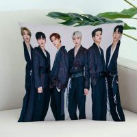 (All in stock, double-sided printing)    Monsta X Pillow Case Decoration Office Home Bedroom Pillow Case Square Zipper Pillow Case Satin Soft   (Free personalized design, please contact the seller if needed)