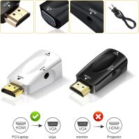 ❦☁✑ 4K HDMI to VGA Adapter Converter with 3.5mm Audio Jack Cable Male to Female for Laptop PC Desktop Monitor Projector HDTV DVD