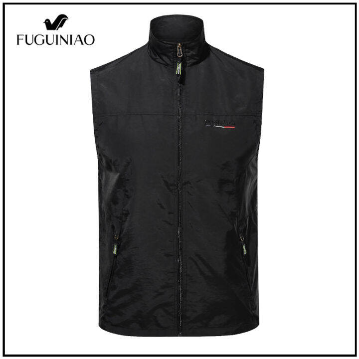 fuguiniao-top-ผู้ชายสบายๆกลางแจ้งแห้งเร็วเสื้อกั๊กแจ็คเก็ตเสื้อ-ฟรีช้อปปิ้ง