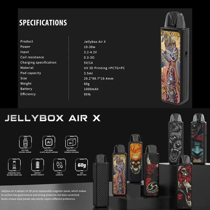 ORIGINAL RINCOE JELLYBOX AIR X POD KIT 30W 1000MAH JELLYBOX AIR X