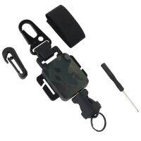 【CW】 Tactical 2 In 1Anti-theft Telescopic Buckle 360°rotating Hanging Keychain Holder Anti-lost Retractable Rope