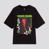 ผ้าฝ้ายแท้เสื้อยืดแขนสั้น ผ้าฝ้าย พิมพ์ลาย Uber Billie Eilish Co สําหรับผู้ชาย และผู้หญิงS-4XL  IT53