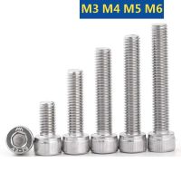 10Pcs DIN912 Allen Soket Kepala Sekrup 304 A2 Stainless Steel M3 M4 M5 M6 Hexagon Soket Kepala Topi Sekrup hex Soket Sekrup L 6 60Mm