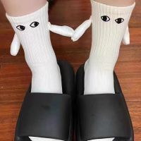 We.Fine 2023 Cotton Doll Eyes Couple Socks Womens Fashion Style Invisible Socks Woman Non-Slip Breathable Retro Ins toe Socks Socks Tights