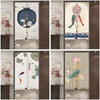 【HOT】☃ Chinese Door Curtain Fabric Partition Bedroom No Punching Room Shelter Toilet