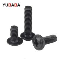 20PCS M2 M2.5 M3 M4 M5 M6 DIN967 Black Cross recessed pan head screws with collar For Computer Floppy DVD ROM Motherboard Screw Nut Drivers