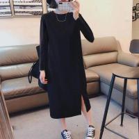 Oversize Dress Women 2022 New Long Split Solid Slim Korean Versatile Over Knee T-Shirt