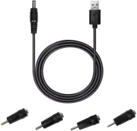 NUOLIANXIN Female 5.5x2.1mm to Male 4.0x1.7mm 3.5x1.35mm 3.0x1.1mm 2.5x0.7mm Jack USB to DC 5.5x2.1mm Cord (DC4+1)