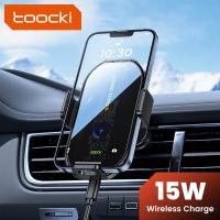 Toocki Qi 15W Wireless Car Charger Mobile Phone Holder Stand in Car Air Vent Clip GPS Support for iPhone 14 13 Samsung S22 S21 Car Chargers