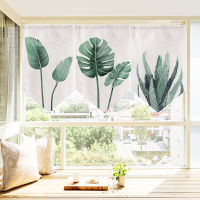 Fashion 2023 Can Be Customized Nordic Plant Short Curtains Japanese Door Curtains Triangle Flag Curtains Home Windows Kitchen Bedroom Decorative Curtains Half Curtain Customization