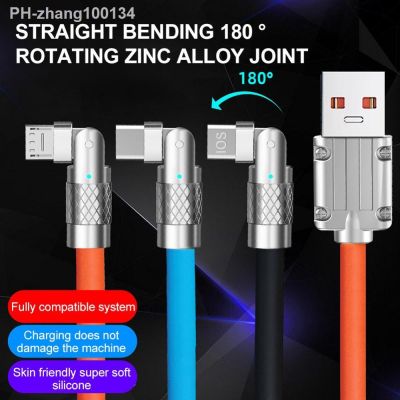 Cable Elbow Zinc Alloy 120w 6a Liquid Silicone Rubber 180 Degree Rotating Type-c Fast Charging For Ipad Data Cord Usb Cable