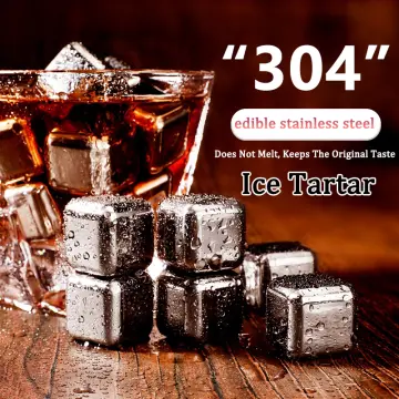 304 Stainless Steel Creative Household Wine Supplies Ice Tartar Iced Drinks  Quick-frozen Ice Cubes Whiskey Cube Cooling Barware