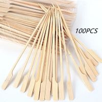 【CW】 20cm 25cm 30cm 100pcs Wood BBQ Skewers Disposable Sticks Catering Grill Food Meat Barbecue Camping