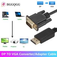 HD 1080P kabel adaptor Displayport ke VGA konverter jantan ke jantan kabel VGA DP untuk proyektor Monitor Laptop PC kotak TV