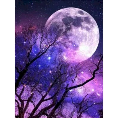 GATYZTORY Painting By Numbers DIY Purple Moon Landscape Room Decoration Wall Art Paint By Numbers For Adults Home Decoration