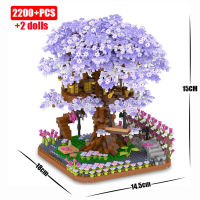 Hot Ideas พร้อมไฟ Sakura Tree House Building Block CityCherry Blossom เพื่อนญี่ปุ่น Street View Mini อิฐของเล่นคริสต์มาส Gift