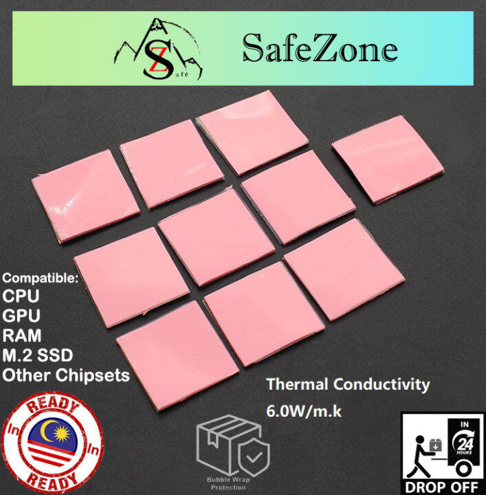 Thermal Pad Silicone 6.0WmK Heatsink IC Chipset for GPU VRAM, RAM, SSD