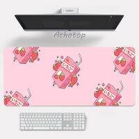 Pink Cute Mouse Pad Big Mousepad Strawberry Milk PC Deskpads 100x50 Flower Desk Mat Office Computer Table Mausepad XXL 90x40