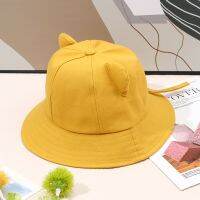 [hot]Cartoon Cat Ear Bucket Hat Cap For Girl Cotton Dome Sun Hat Women Korean Spring Summer Panama Solid Female Outdoor Sunhat 2023