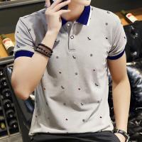 Summer mens printed polo shirt casual all-match T-shirt lapel T-shirt short-sleeved T-shirt mens shirt kemeja lelaki t shirt lelaki