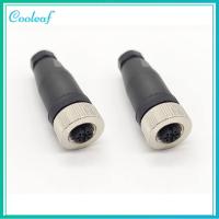 COOLEAF 2Pcs 4พิน ขั้วต่อตัวเมีย M12 12mm ครับ ปลั๊กการบิน หัวหญิง อะแดปเตอร์ชนิดตรง อุปกรณ์สำหรับอุตสาหกรรม