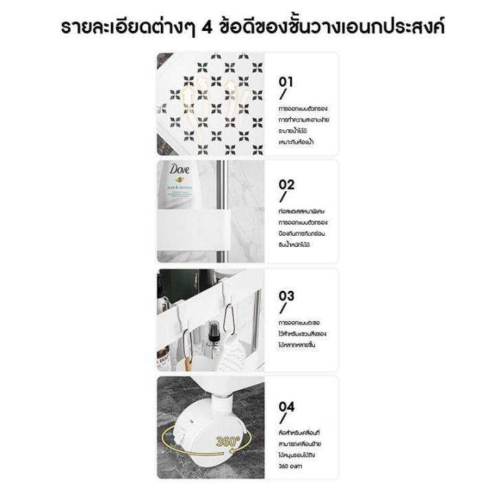 ชั้นวางของมีล้อเลื่อน-2-5ชั้น-อเนกประสงค์มีล้อ-ชั้นวางของพลาสติก-พร้อมตะขอ-ชั้นวางของในครัว-ชั้นวางถอดได้-ชั้นใส่ของ