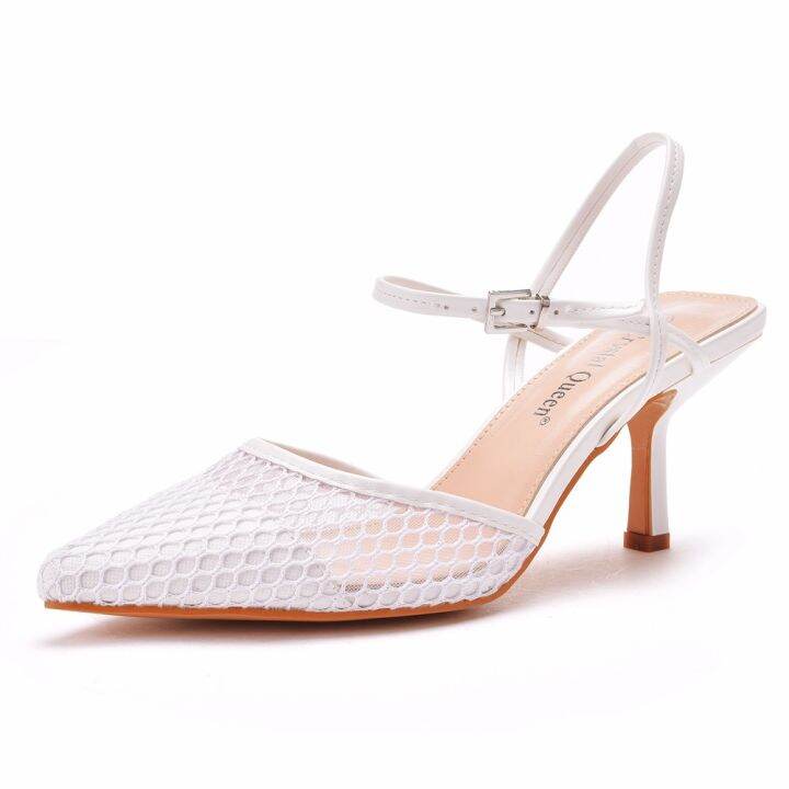 7-cm-white-mesh-breathable-shallow-mouth-pointed-with-pointed-hollow-out-sandals-fine-mesh-wedding-high-heeled-sandals-women