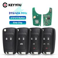 KEYYOU ชิปกุญแจรถยนต์รีโมท ID46 2/3/4/5 BTN 315/433Mhz สำหรับ Chevrolet กุญแจรถ Chevrolet Malibu Cruze Aveo Aveo Sail Opel/vauxhall