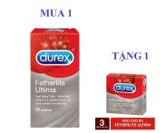 Combo 1 hộp bao cao su siêu mỏng Durex FETHERLITE Ultima 12c tặng 1 hộp 3c