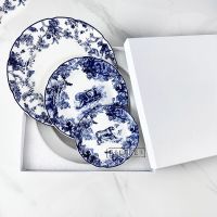 [Hot On Sale] Retro Design Luxury Bone China Dishes And Plates Porcelain Cake Dish Pastry Fruit Tray Ceramic Tableware Steak Dinner Plates