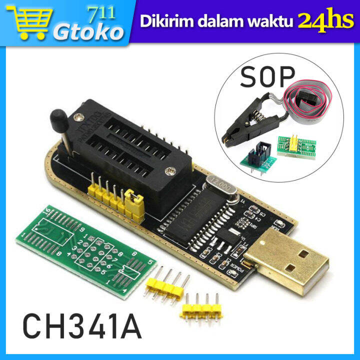 Ch341A USB Programmer Paket Komplit alat Flash IC Eeprom TV Led Bios ...