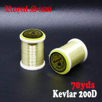 Royal Sissi 4spools natural yellow kevlar fiber flat fly tying thread 200D super strong big fly thread for bass&amp;saltwater flies