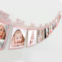 J31พร็อพสำหรับถ่ายรูปวันเกิด1-12เดือนกรอบรูปของทารกที่ใส่ภาพเด็กทารกฝักบัวของขวัญวันเกิดเด็กห้อง