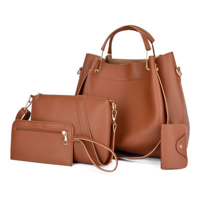Womens Bag 2023 New Solid Color Simple Four-Piece Set Mother And Child Bag Large Capacity Shoulder Portable Shoulder Bag 2023