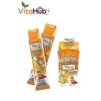 (กล่อง10ซอง) Vita-C Jelly Strip Orange Flavor เยลลี่ รสส้ม ผสมวิตามินซี สำหรับเด็ก VITAMIN C 50mg.