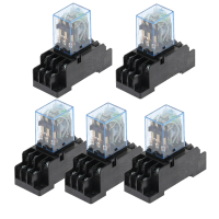 5ชุด HH53P MNJ DC 12V 24V 110V 220V AC Coil Power Relay รีเลย์อเนกประสงค์ขนาดเล็ก11 Pins 5A พร้อมฐานซ็อกเก็ต PYF11A