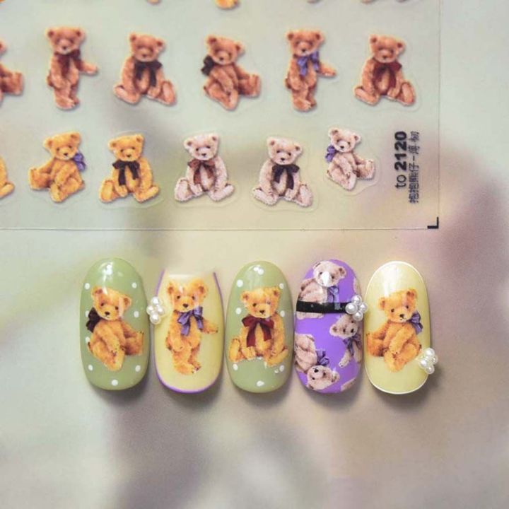 BAIXL Fashion Manicure Accessories Rabbits Stitch Bears Mickey Nail Stickers  Nail Decals Nail Art Decorations Cartoon Nail Stickers