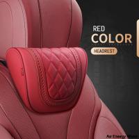 Luxury Car Headrest Neck Pillow Soft Breathable Nappa Leather Seat Support Neck Cushion Mercedes Benz Maybach S-Class Design