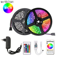 15M RGB แถบไฟ LED 2835 DC 12V กันน้ำ WiFi ยืดหยุ่นเทปไดโอดริบบิ้น Fita Tira ไฟ LED แถบ Remote + อะแดปเตอร์