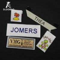 Customized 1000pcs Woven Labels For Clothes Garment Shoes Bags Cothing Brand Name Labels Garment Tags Labels