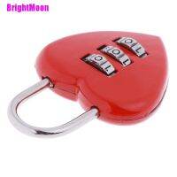 [BrightMoon] 1Pc Cute Red Heart Pattern Shape 3Digit Dial Metal Code Number Baggage Lock