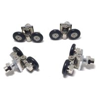 ✕卐☃ 4Pcs 22/25mm Zinc Alloy Twin Bottom Top Shower Door Rollers Pulleys Wheels Runners Wear-resistant Wheels Feature Smooth