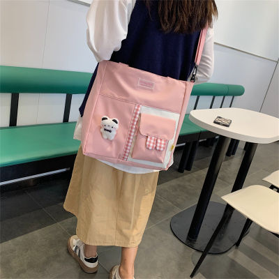 New Students Canvas Bag Womens Artistic Class Handbag Korean Fashion Fresh Crossbody Bag Simple Shoulder Bag
