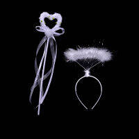 Angel Halo Headband Set Feather Headbands ชุดคอสเพลย์เครื่องแต่งกายอุปกรณ์เสริมสำหรับผู้ใหญ่วัยรุ่นและเด็ก